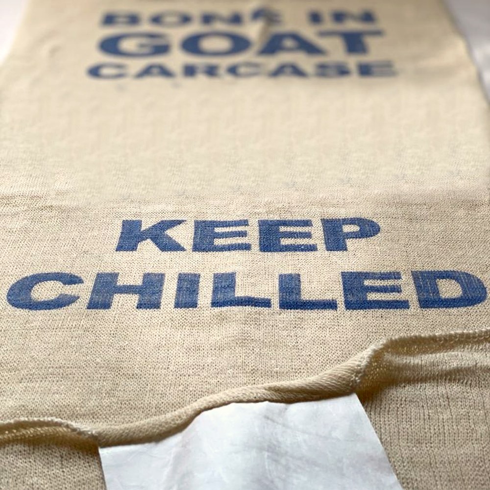 Goat carcase keep chilled print